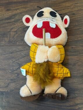 VTG Anime Tensai Bakabon Plush Toy ReReRe no Ojisan Amuse 7.5" Stuffed Toy Japan